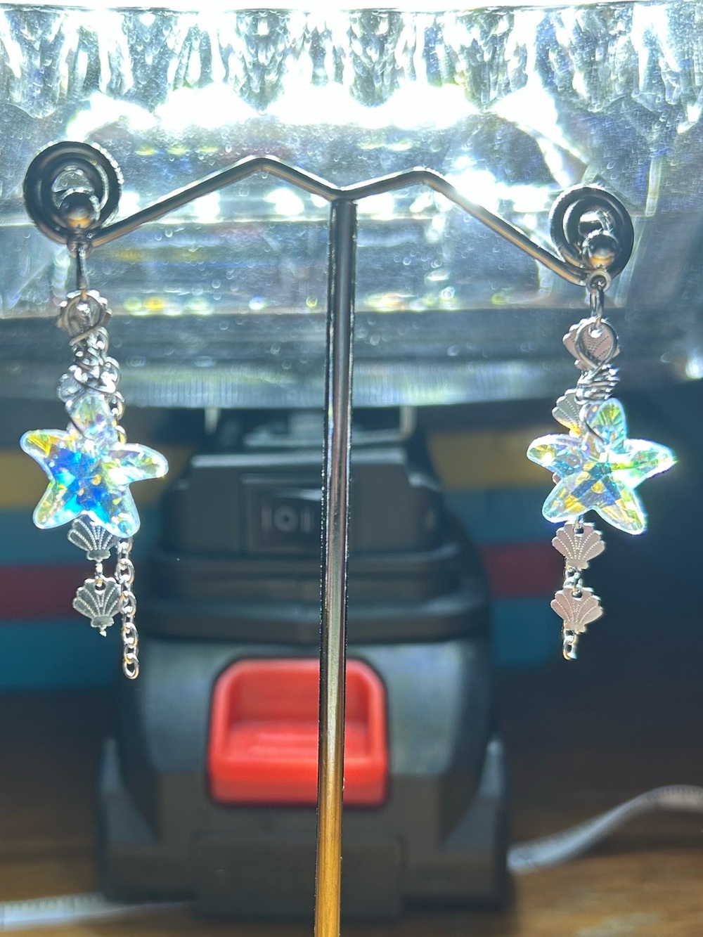 3/$25 Crystal Starfish Drop Earrings